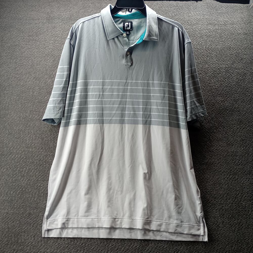 FJ FootJoy Polo Shirt Mens XL Gray Golf Performance Athletic Casual
